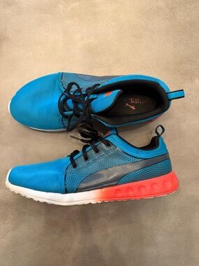 😎 Puma Blue and Coral Gradient Sole Men's Running Sneakers